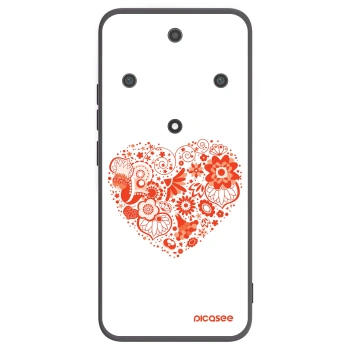 Picasee silikonowe czarne etui na Honor Magic5 Lite 5G - Big heart