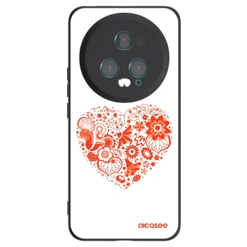 Picasee silikonowe czarne etui na Honor Magic5 Pro - Big heart