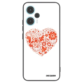 Picasee silikonowe czarne etui na Xiaomi Poco F5 - Big heart