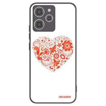 Picasee silikonowe czarne etui na Xiaomi Redmi 12 4G - Big heart