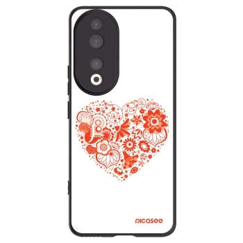 Picasee silikonowe czarne etui na Honor 90 5G - Big heart