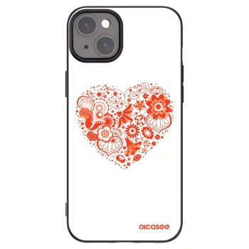 Picasee silikonowe czarne etui na Apple iPhone 15 Plus - Big heart