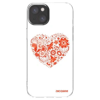 Picasee silikonowe przeźroczyste etui na Apple iPhone 15 Plus - Big heart