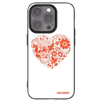 Picasee silikonowe czarne etui na Apple iPhone 15 Pro - Big heart