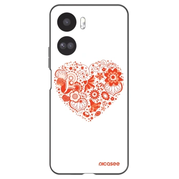 Picasee silikonowe czarne etui na Honor 90 Lite 5G - Big heart