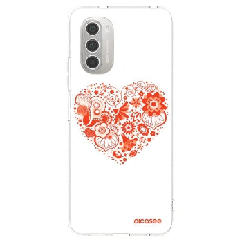 Picasee silikonowe przeźroczyste etui na Motorola Moto G51 - Big heart
