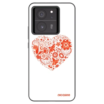 Picasee silikonowe czarne etui na Xiaomi 13T - Big heart