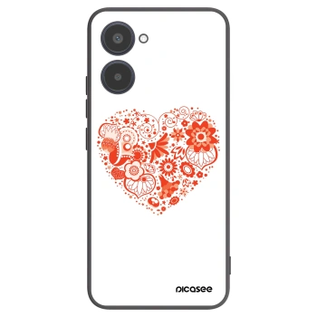 Picasee silikonowe czarne etui na Realme 10 4G - Big heart