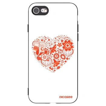 Picasee silikonowe czarne etui na Apple iPhone 7 - Big heart