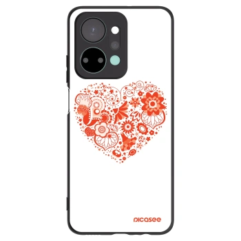 Picasee silikonowe czarne etui na Honor X7a - Big heart
