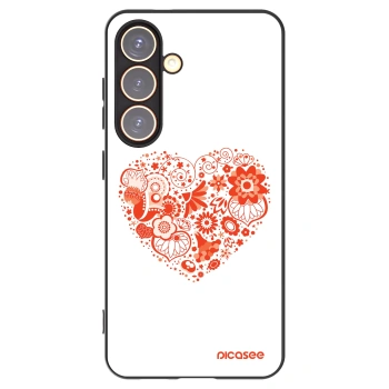 Picasee silikonowe czarne etui na Samsung Galaxy S24 S921B 5G - Big heart