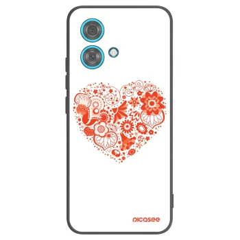 Picasee silikonowe czarne etui na Motorola Edge 40 Neo - Big heart