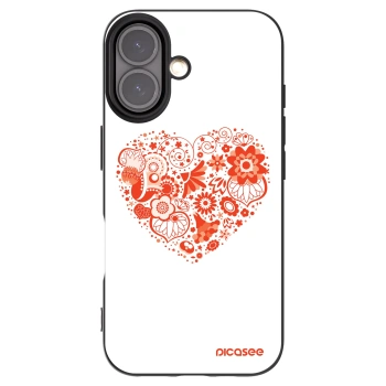 Picasee silikonowe czarne etui na Apple iPhone 16 - Big heart