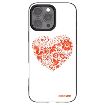 Picasee silikonowe czarne etui na Apple iPhone 16 Pro Max - Big heart