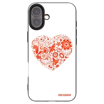 Picasee silikonowe czarne etui na Apple iPhone 16 Plus - Big heart