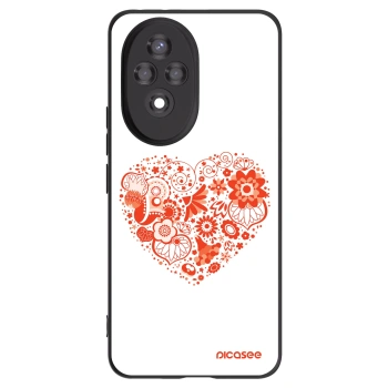Picasee silikonowe czarne etui na Honor 200 5G - Big heart