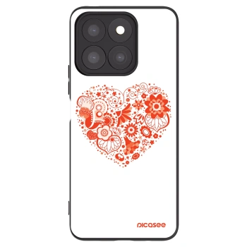 Picasee silikonowe czarne etui na Honor X8c - Big heart