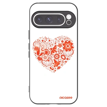 Picasee silikonowe czarne etui na Google Pixel 9 Pro - Big heart