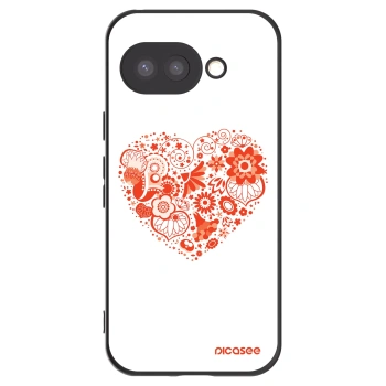 Picasee silikonowe czarne etui na Google Pixel 9a - Big heart