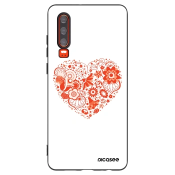Picasee silikonowe czarne etui na Huawei P30 - Big heart