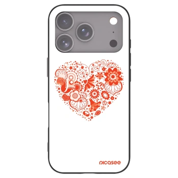 Picasee silikonowe czarne etui na Apple iPhone 17 Pro - Big heart