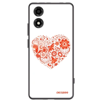 Picasee silikonowe czarne etui na Motorola Moto E14 - Big heart