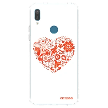 Picasee silikonowe przeźroczyste etui na Huawei Y6 2019 - Big heart