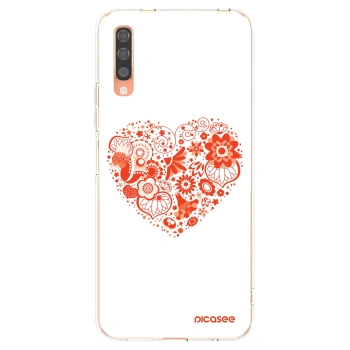 Picasee silikonowe przeźroczyste etui na Samsung Galaxy A70 A705F - Big heart