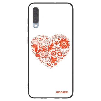 Picasee silikonowe czarne etui na Samsung Galaxy A70 A705F - Big heart