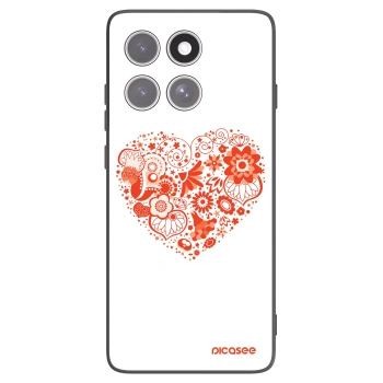 Picasee silikonowe czarne etui na Motorola Edge 60 Pro - Big heart