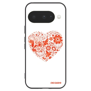 Picasee silikonowe czarne etui na Google Pixel 10 - Big heart