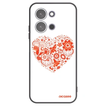 Picasee silikonowe czarne etui na Xiaomi Redmi 15C 5G - Big heart