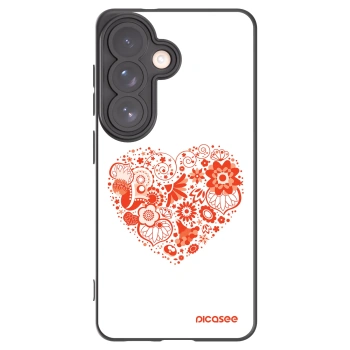 Picasee silikonowe czarne etui na Samsung Galaxy S26 - Big heart