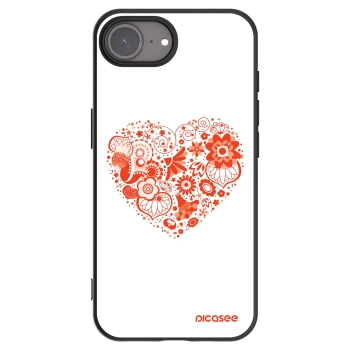 Picasee silikonowe czarne etui na Apple iPhone 17e - Big heart