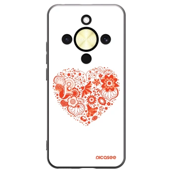 Picasee silikonowe czarne etui na Honor Magic8 Lite 5G - Big heart