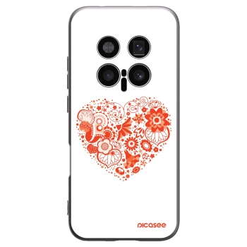 Picasee silikonowe czarne etui na Honor Magic8 Pro 5G - Big heart