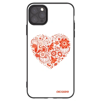 Picasee silikonowe czarne etui na Apple iPhone 11 Pro Max - Big heart