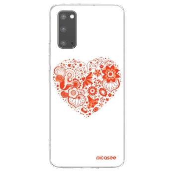 Picasee silikonowe przeźroczyste etui na Samsung Galaxy S20 G980F - Big heart