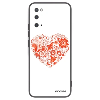 Picasee silikonowe czarne etui na Samsung Galaxy S20 G980F - Big heart