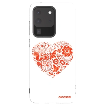 Picasee silikonowe przeźroczyste etui na Samsung Galaxy S20 Ultra 5G G988F - Big heart
