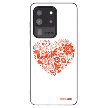 Picasee silikonowe czarne etui na Samsung Galaxy S20 Ultra 5G G988F - Big heart