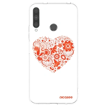 Picasee silikonowe przeźroczyste etui na Huawei P40 Lite E - Big heart