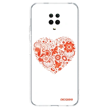 Picasee silikonowe przeźroczyste etui na Xiaomi Redmi Note 9 Pro - Big heart