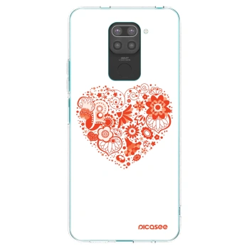Picasee silikonowe czarne etui na Xiaomi Redmi Note 9 - Big heart