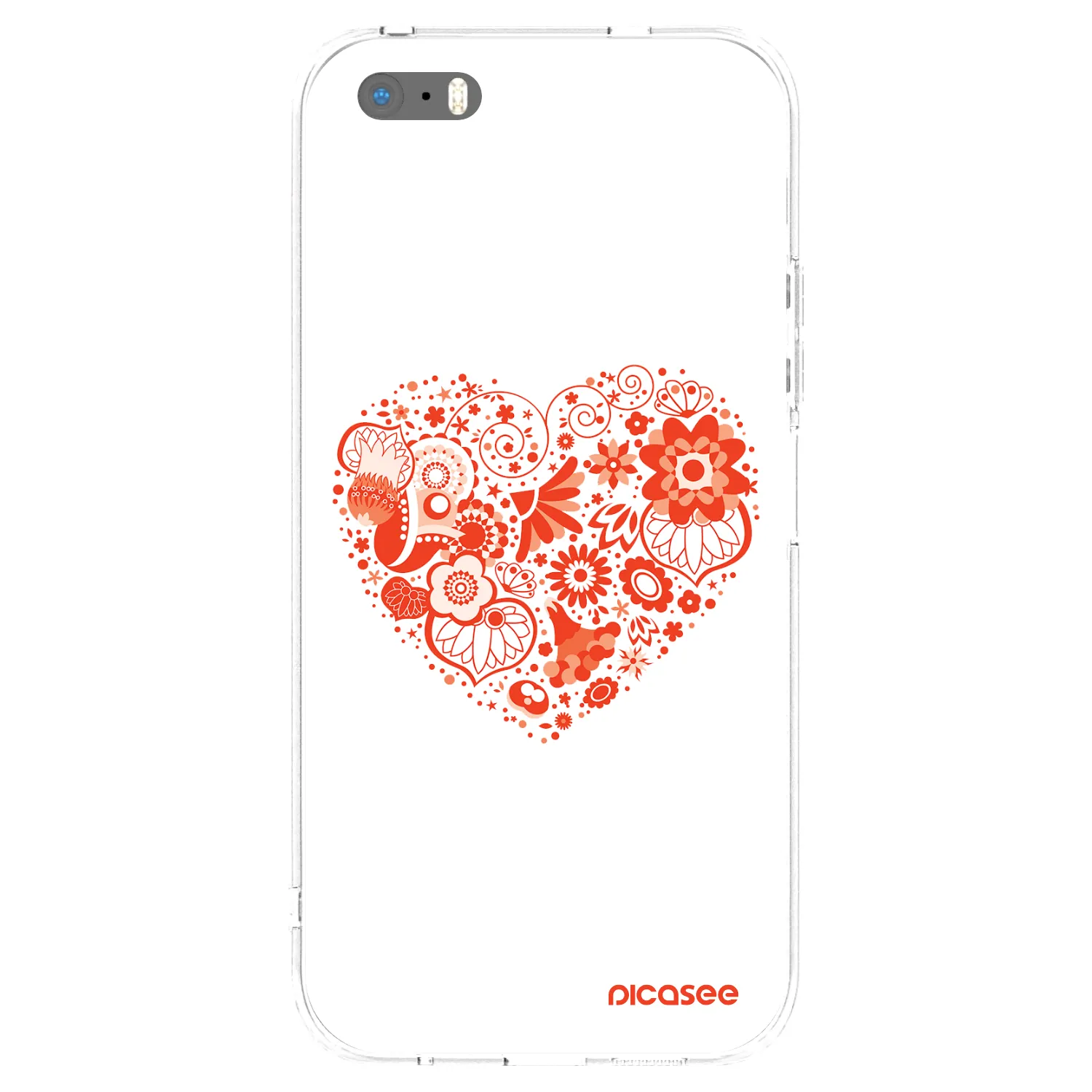 Picasee silikonowe przeźroczyste etui na Apple iPhone 5/5S/SE - Big heart
