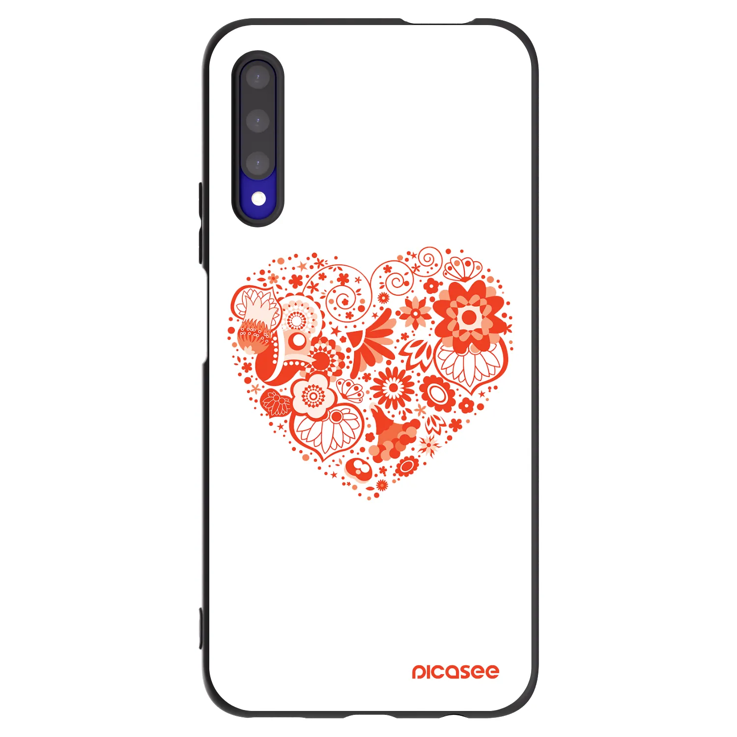 Picasee silikonowe czarne etui na Honor 9X Pro - Big heart