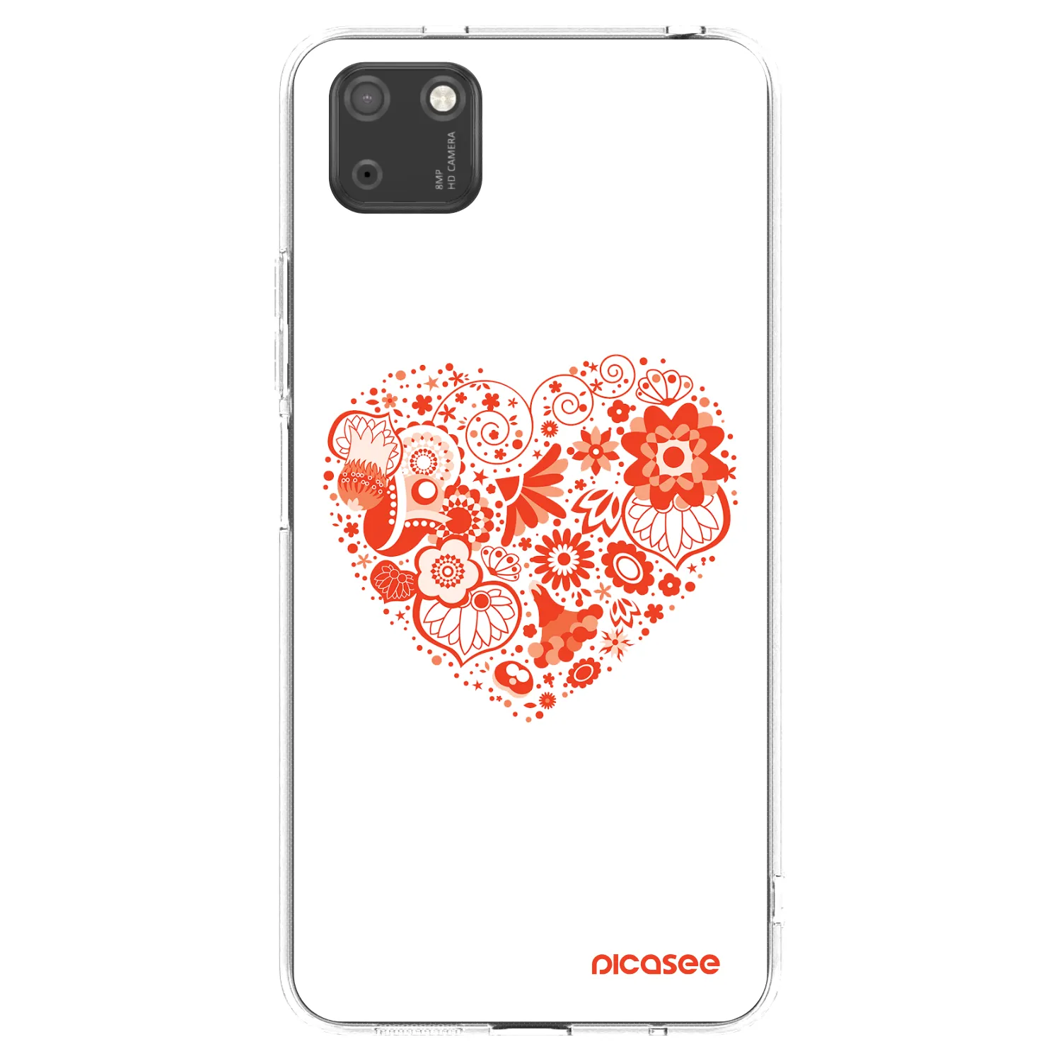 Picasee silikonowe przeźroczyste etui na Huawei Y5P - Big heart