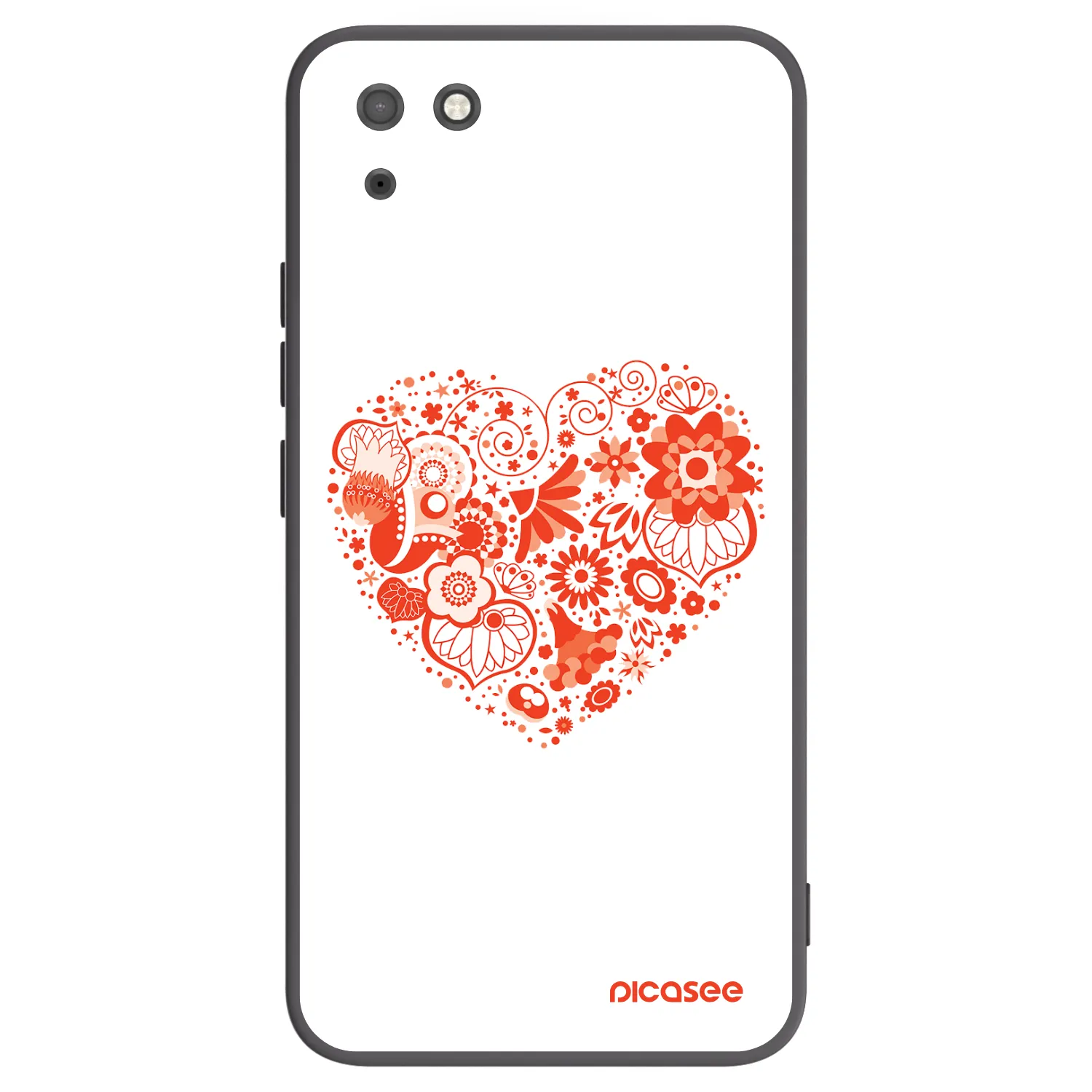 Picasee silikonowe czarne etui na Huawei Y5P - Big heart