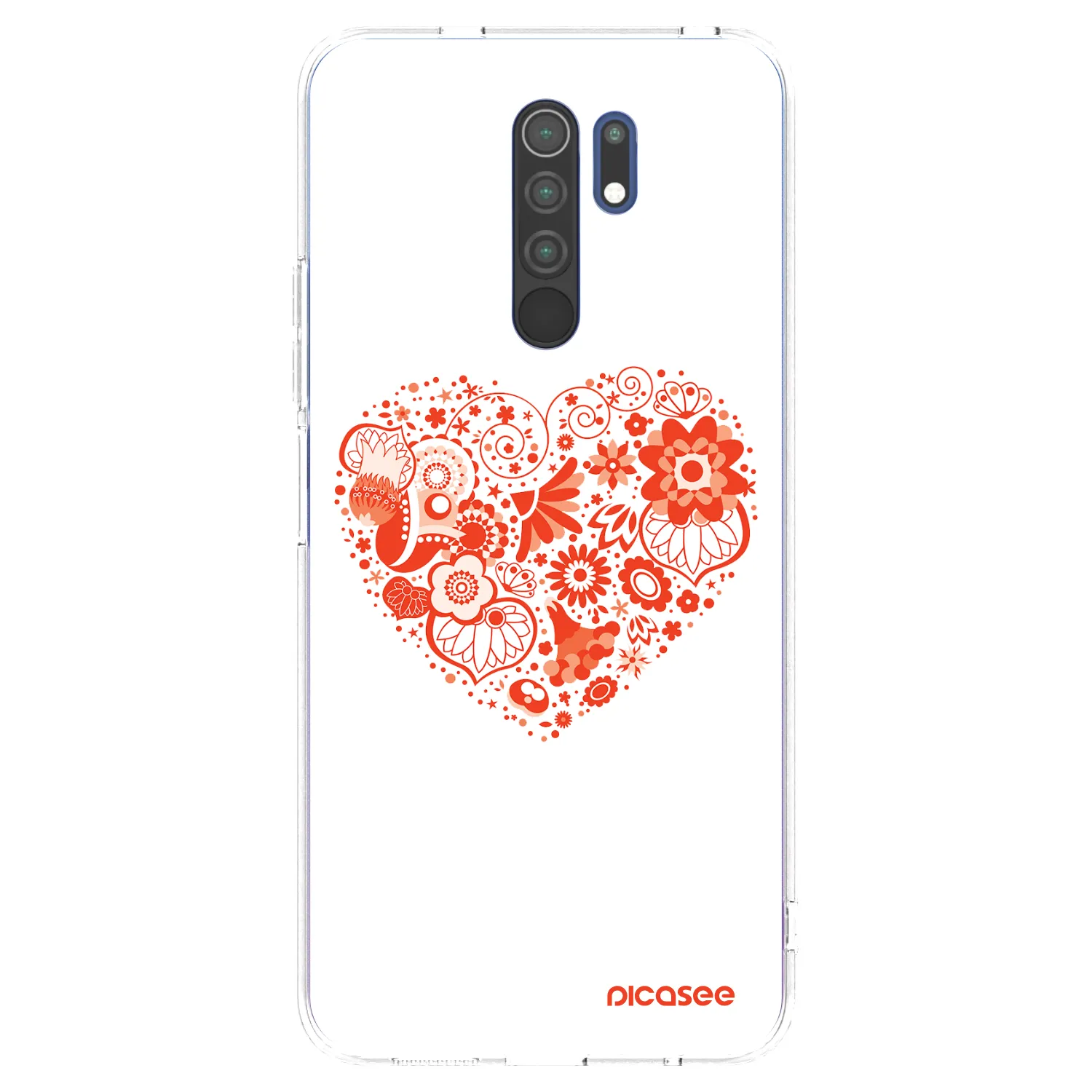 Picasee silikonowe przeźroczyste etui na Xiaomi Redmi 9 - Big heart
