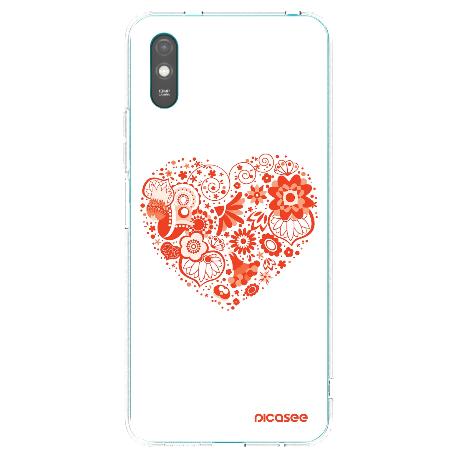 Picasee silikonowe przeźroczyste etui na Xiaomi Redmi 9A - Big heart